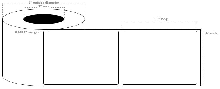 VIP 4"x5.5" Labels White High Paper Blanks (480 per Roll)