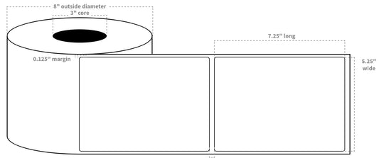 5.25" x 7.25" White Paper Label Blank High Gloss (22853)