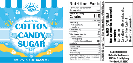 USP - Blue Floss Cotton Candy Sugar 8.5oz (2"x4") (1,000)