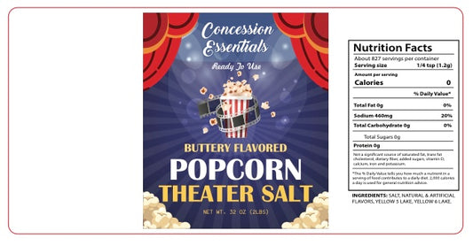CE 2lb / 32oz Theatre Salt Labels 3"x6.25"