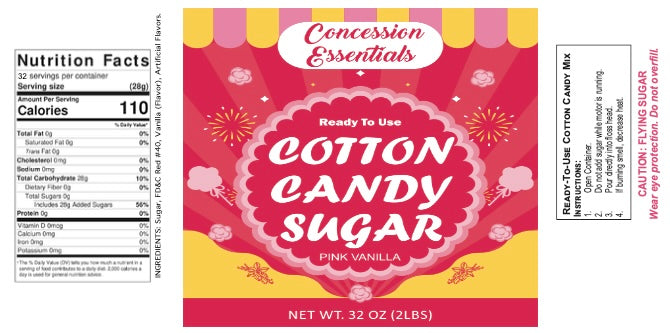 CE - Cotton Candy Sugar (Pink/Blue) 32 oz (3"x7")