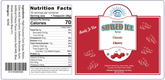 Shaved Ice Syrup (1 Quart - 32oz)