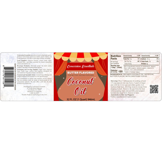 32oz Coconut Oil Labels (3"x10") Q#22275