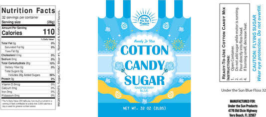 USP - Cotton Candy Sugar (Pink/Blue) 32 oz (3"x7")