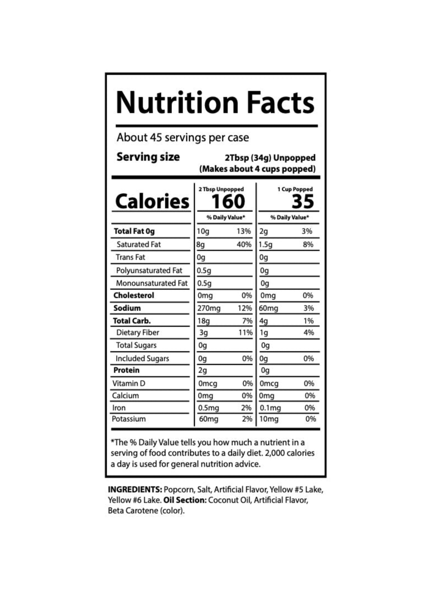 CE - Nutrition Facts (2x4")