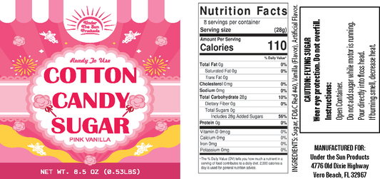 USP - Pink Floss Cotton Candy Sugar 8.5oz (2"x4") (1,000)