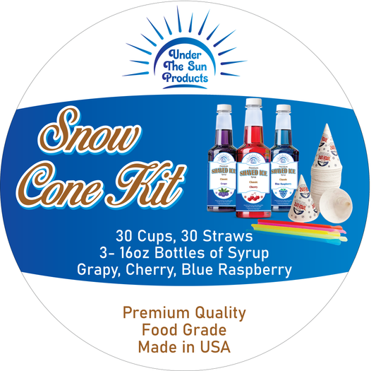 Snow Cone Kit - 30 Cups-Straw (6x6")