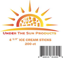 Under The Sun 3.75x3.5" 4-1/2" Ice Cream Stick Labels 200ct
