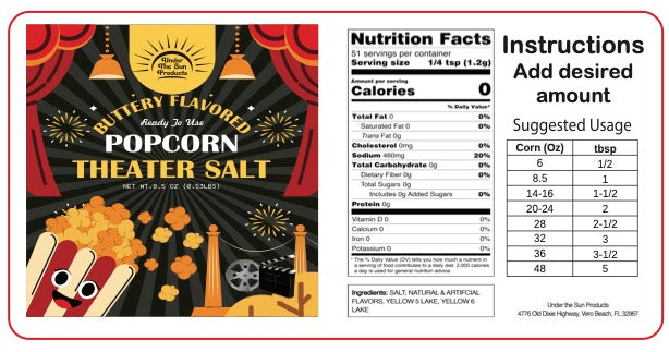 UTS - Popcorn Theater Salt 8.5oz (2x4")