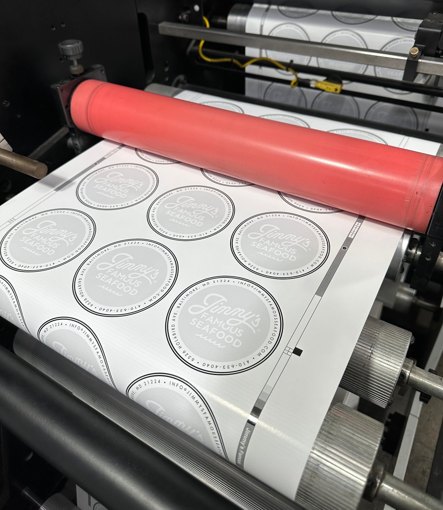 Pressure Sensitive Labels on Printing Press