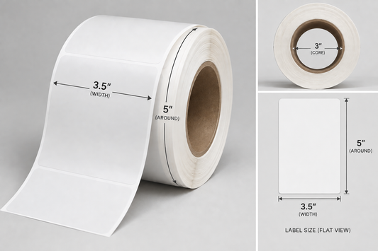 Formax 3.5"x5" Labels Matte BOPP Blanks (1350 per Roll)